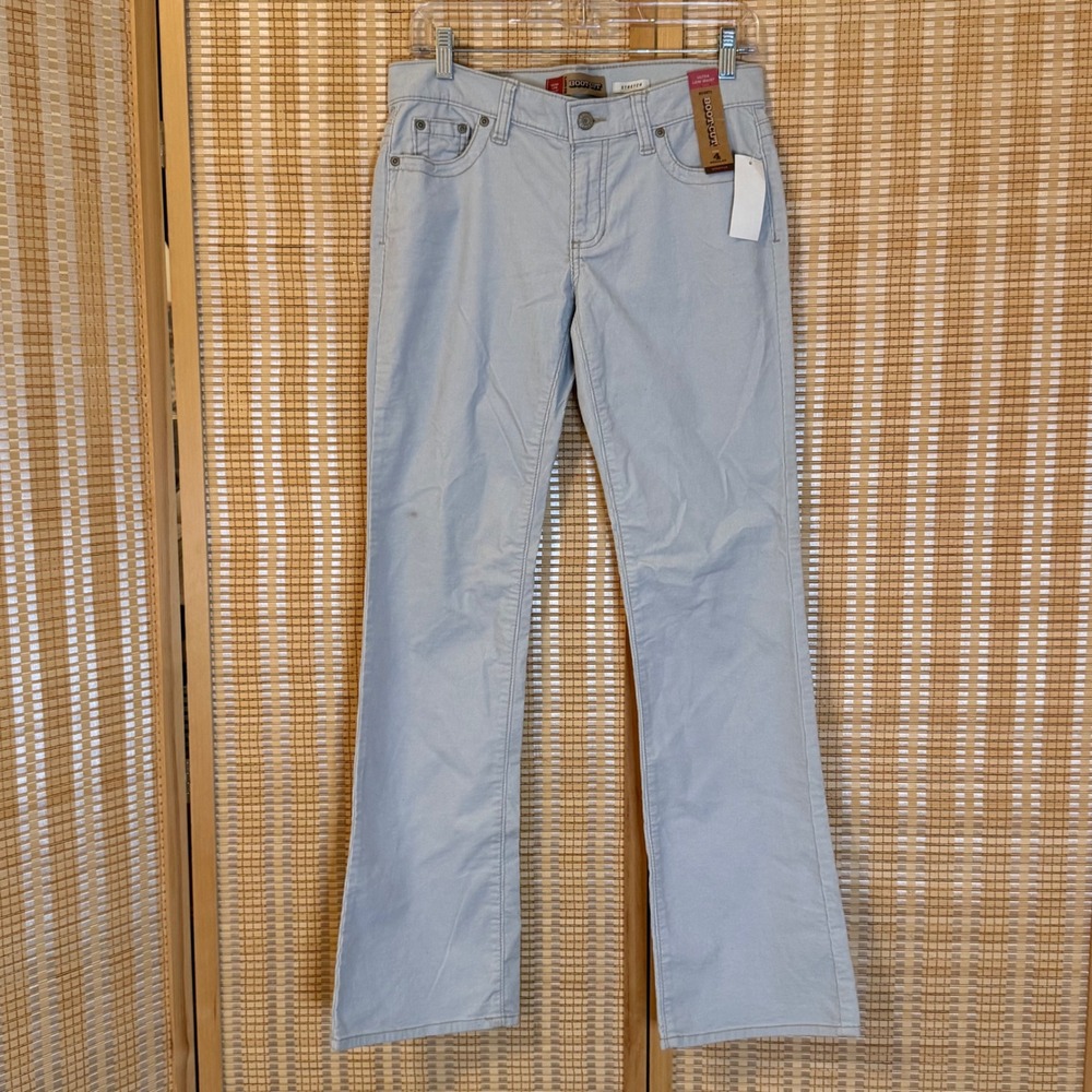 Old‎ Navy Ultra Low Waist Bootcut Corduroy Pants Light Blue Size 4 Stretch NWT